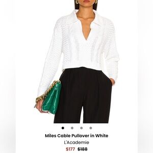 L’Academie Miles Pullover Cropped Sweater white Size XXS